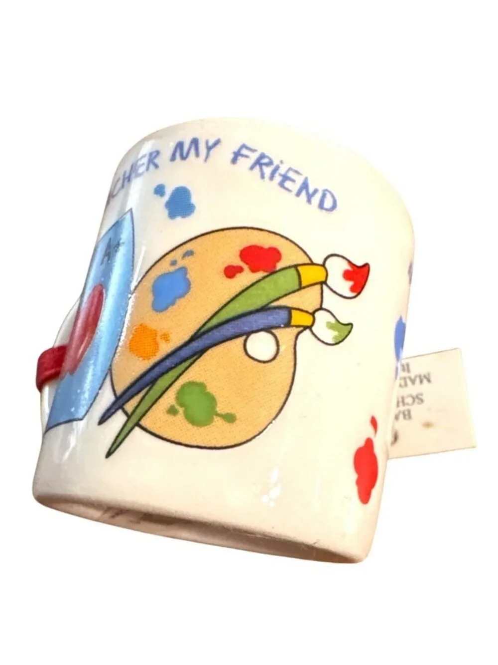 VTG My #1 Teacher Ceramic Mini Mug Cup Ornament Holiday Decor School Apple BTS